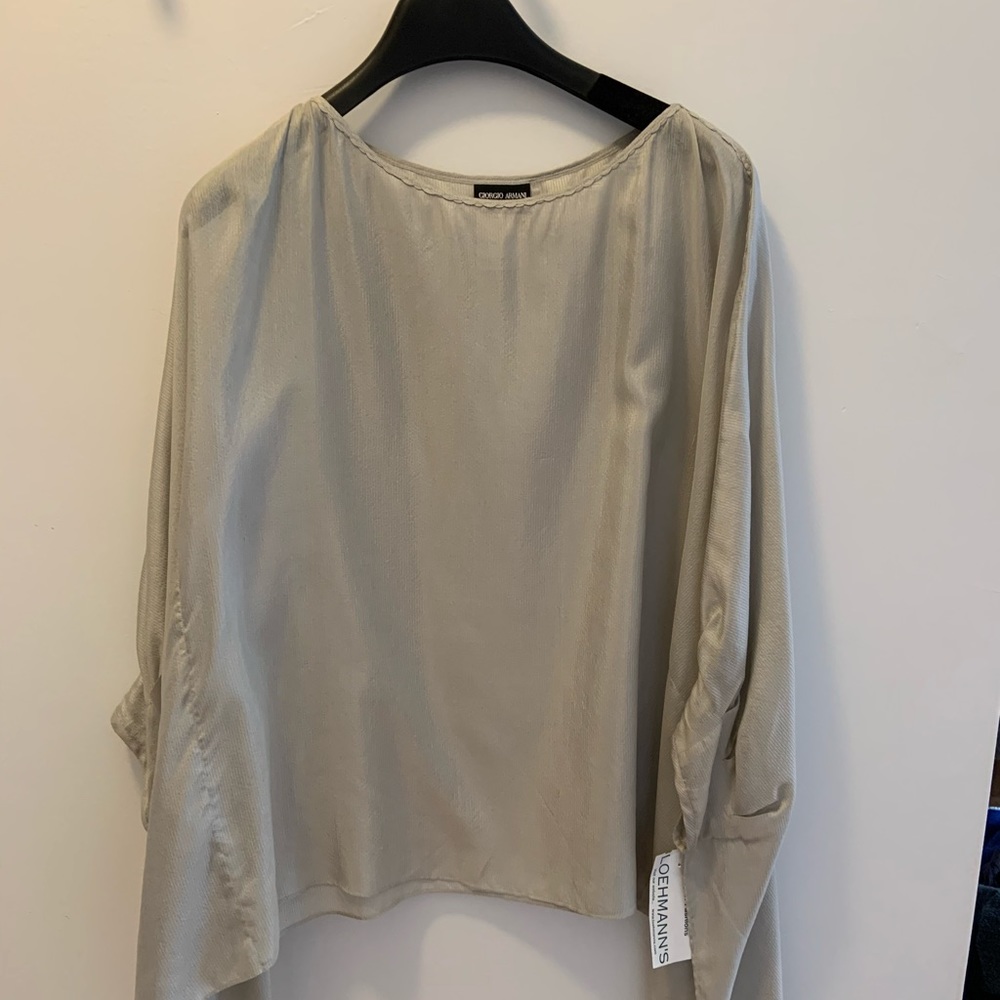 Giorgio Armani Dolman Sleeve Sheer Top